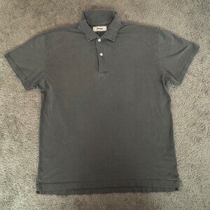 Buck Mason Mens Polo Shirt Gray Size L